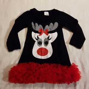 Reindeer girls dress girls small or 18-24 months holiday wear
